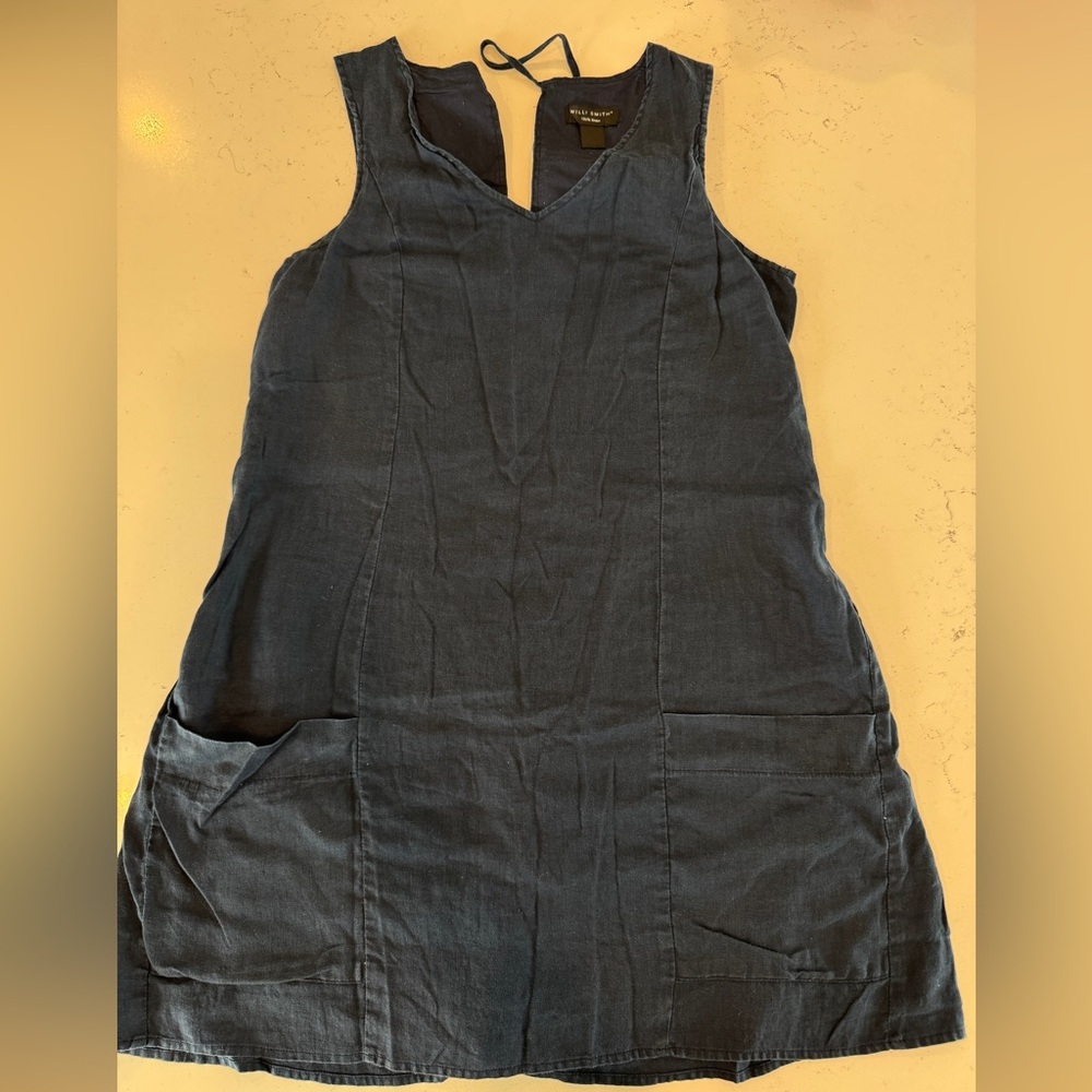 Willi Smith Dark Navy Sleeveless Dress